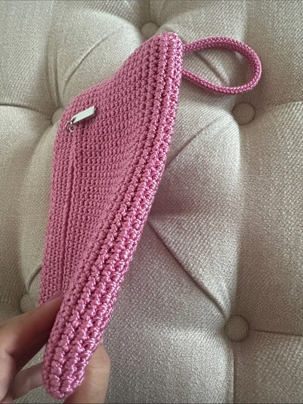 The Sak Pink Woven Wristlet Clutch